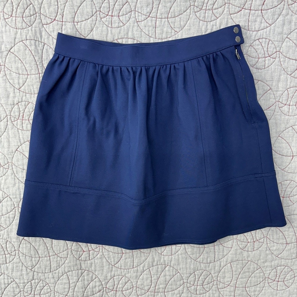 Madewell Ponte Swivel Skirt Navy Blue Pleated Mini A2726 / Womens‎ 6